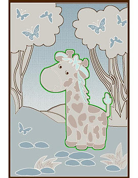 Ковер голубой Садаф 0091A