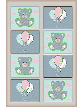 Ковер светло-голубой Садаф 0024A