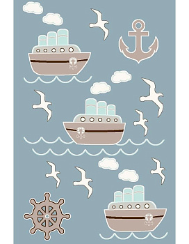 Ковер голубой Садаф 0057A